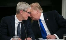 Apple CEO Tim Cook and President Donald Trump at a 2019 White House meeting.