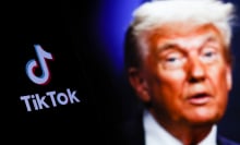 TikTok logo and Donald Trump
