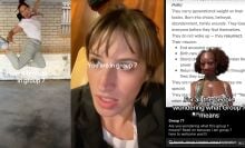 compostie of tiktok videos that all have captions saying group 7