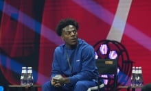  IShowSpeed speaks on stage during the 'Stream to Mainstream: The New Talents of Global Stardom' panel at the 2025 Joy Forum at SEF Arena on October 16, 2025 in Riyadh, Saudi Arabia. 