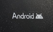 Android logo on rainy wall