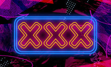 neon 'xxx' glowing in cyberspace