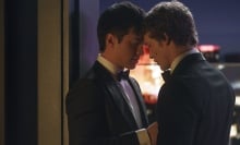 The stars of HBO Max's 'Heated Rivalry.'