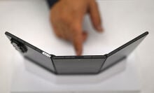 Samsung Galaxy Z TriFold photographed from above