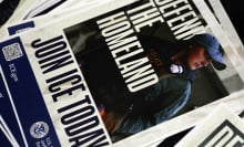 An ICE recruitment flyer that reads "Defend the homeland. Join ICE today."