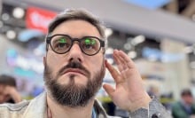 journalist timothy werth wearing even realities g2 smart glasses at CES 2026