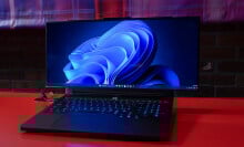 lenovo legion gaming laptop with extendable display on display at ces 2026