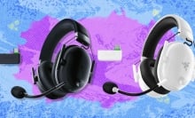 The Razer BlackShark V2 Pro Wireless Xbox Gaming Headset on a blue and purple background