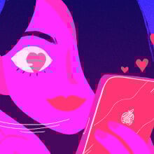 Woman looking at phone