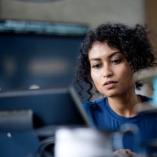 A female software engineer on software project development