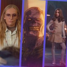 A composite of images from "Gen V," "Ne Zha II," "Superman," "The Morning Show," and "Futurama."