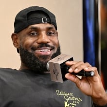 NBA star LeBron James attends a fan meeting during his 2025 China Tour