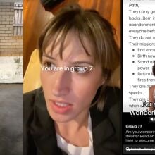 compostie of tiktok videos that all have captions saying group 7