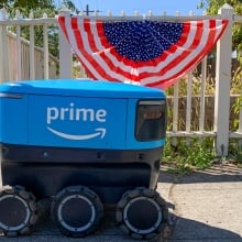 An Amazon delivery robot.