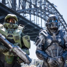 Characters from the highly-anticipated videogame Halo 5: Guardians appeared on Bondi Beach