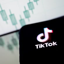A TikTok logo seen displayed on a smartphone screen.