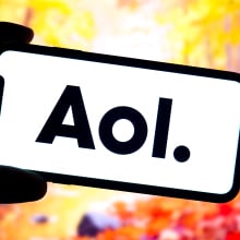 AOL logo on mobile device