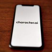 The Charcter.AI logo on a smartphone