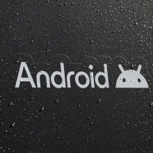 Android logo on rainy wall