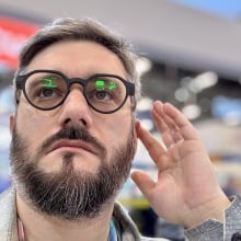 journalist timothy werth wearing even realities g2 smart glasses at CES 2026