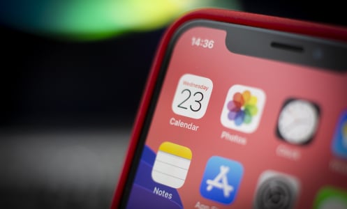 The Calendar application is seen on an iPhone