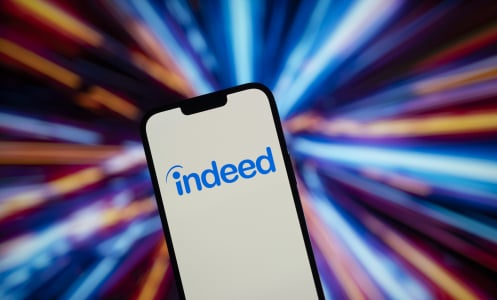 indeed logo on a phone