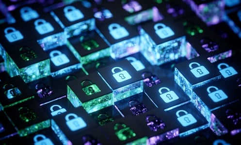 illuminated lock symbols on a dashboard