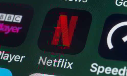 netflix logo on an app on a phone screen