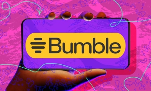 bumble logo on a phone