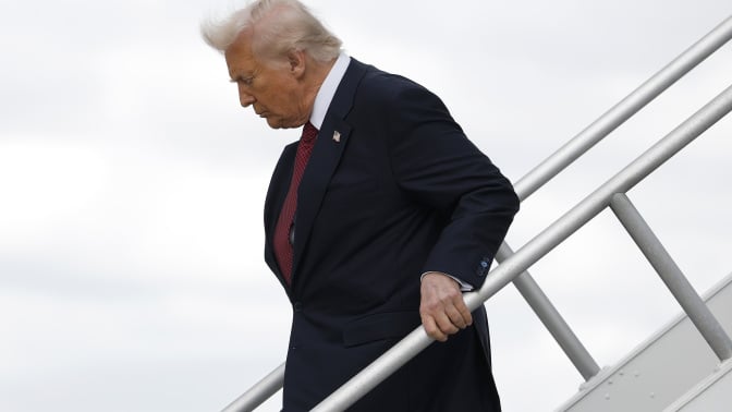 President Donald Trump arrives at Miami International Airport to attend the America Business Forum on November 05, 2025 in Miami, Florida. The forum brings together global leaders, cultural figures and innovators from various sectors for discussions on business, technology and social development.