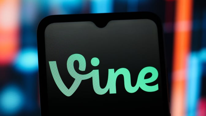 vine logo on a screen