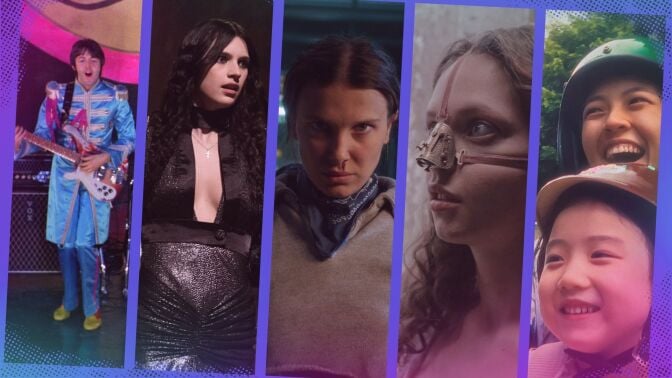 A composite of images from movies new to streaming. 