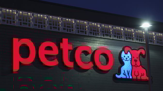 A Petco logo is displayed outside their store