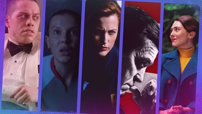 Composite of images from "The Home," "Stranger Things," "The X-Files," "Good Night and Good Luck," and "Eternity,"