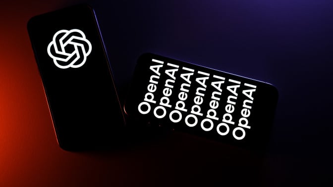 openai logo on phones