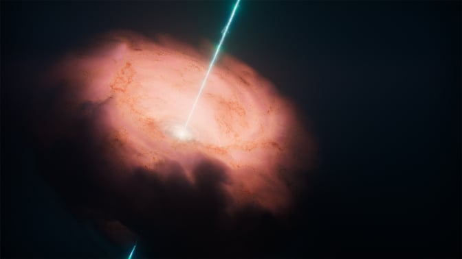 An artist's rendering of the Circinus galaxy's supermassive black hole