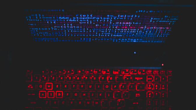 Lit up laptop