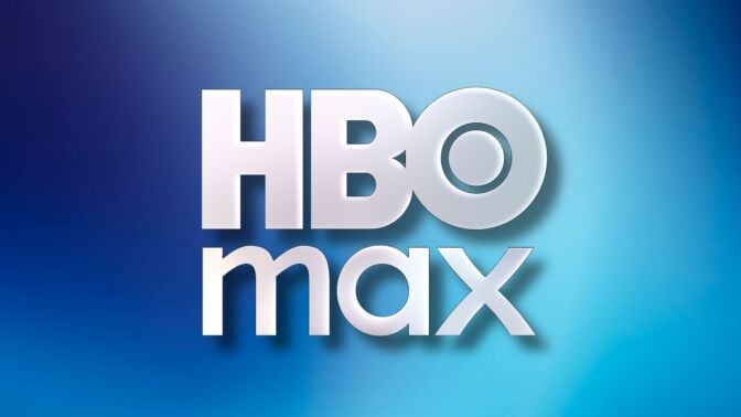 hbo max logo against a blue and white gradient background
