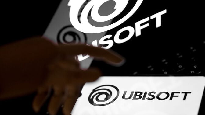 Ubisoft logo on smartphone screen