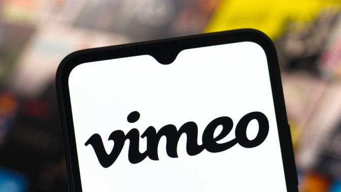 Vimeo logo on mobile device