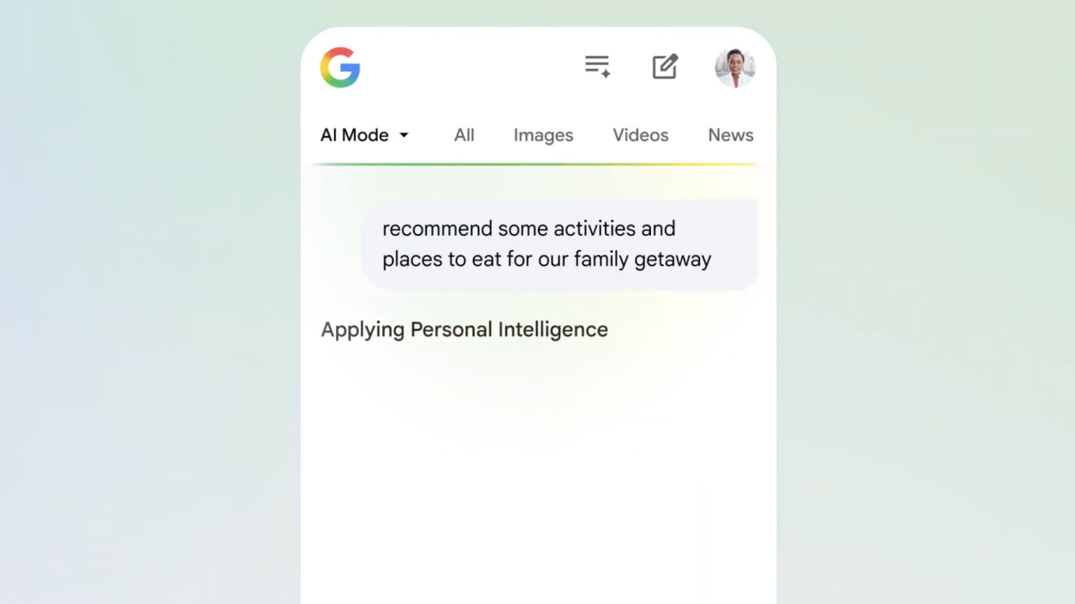 Personal Intelligence in AI Mode in Google Search
