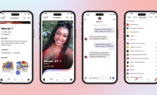 screenshots of the HER app profiles