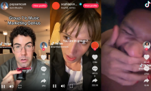 screenshots of three tiktoks about Group 7