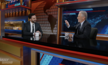 Zohran Mamdani and Jon Stewart on The Daily Show.