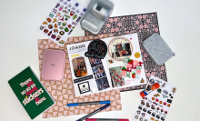 junk journal and crafting materials on a table