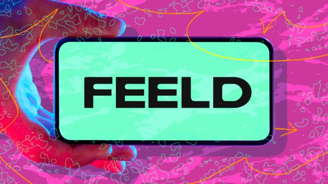 feeld logo on phone screen